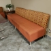 Orange Reception Sofa Bench with Patterned Back